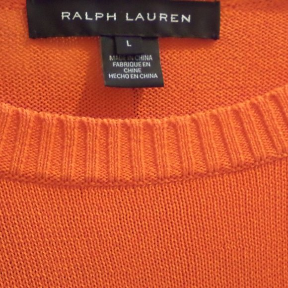 Ralph Lauren Women's Sweater~Round Neck~Dolman Sleeves~ORANGE- Large - NWOT - Picture 3 of 7